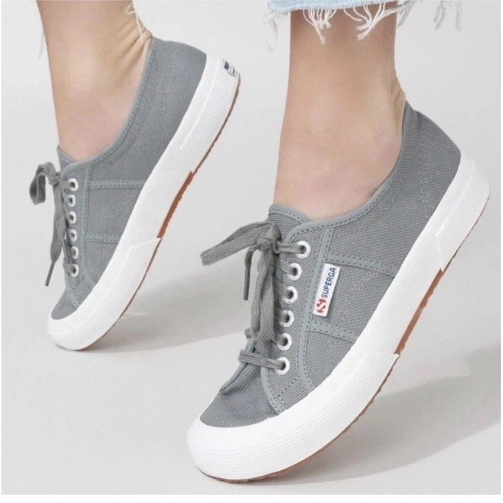 SUPERGA 2750 Cotu Classic Sneakers Light Gray Size 8.5 EU 39 Minimalist Casual